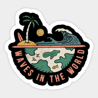 Waves in The World Sticker